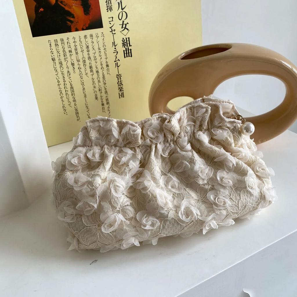 Кошелек женская сумочка кружевная винтажная ажурная повседневная однотонная молния сумка для девочек косметичка