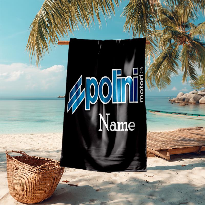 Personalized customized proof beach towel with Polini logo pattern - soft, absorbent,quick-drying,perfect swimming,camping&bathing