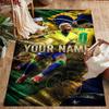 Neymar Energy Poster Personalized Name Floor Mat Design for Hallway Playrooms Dormitory Game Room Anti-slip Rug Decorate Offices Gift for Festivals