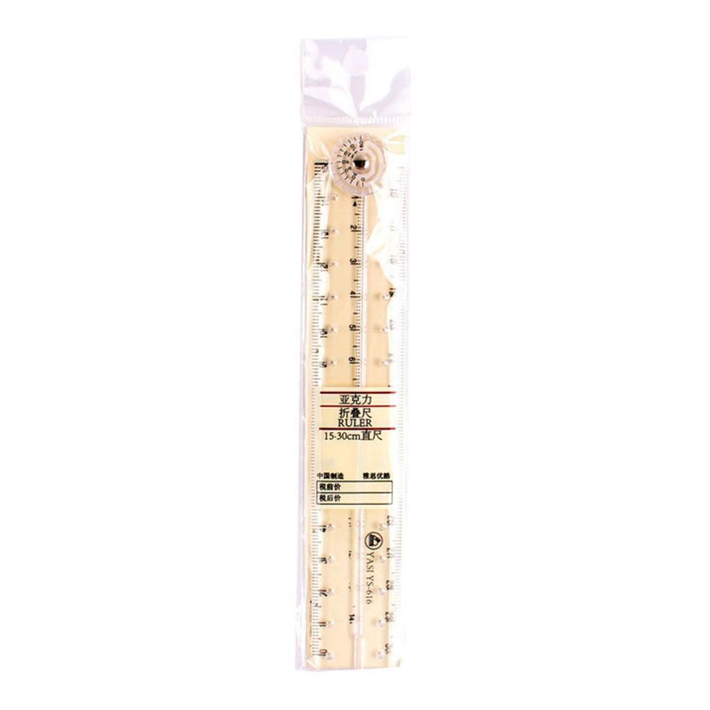 Clear Folding Rulers Drawing Ruler Clearly Centimeters Scale Measuring Length 0-30cm (0-12Inch) for Student Teacher