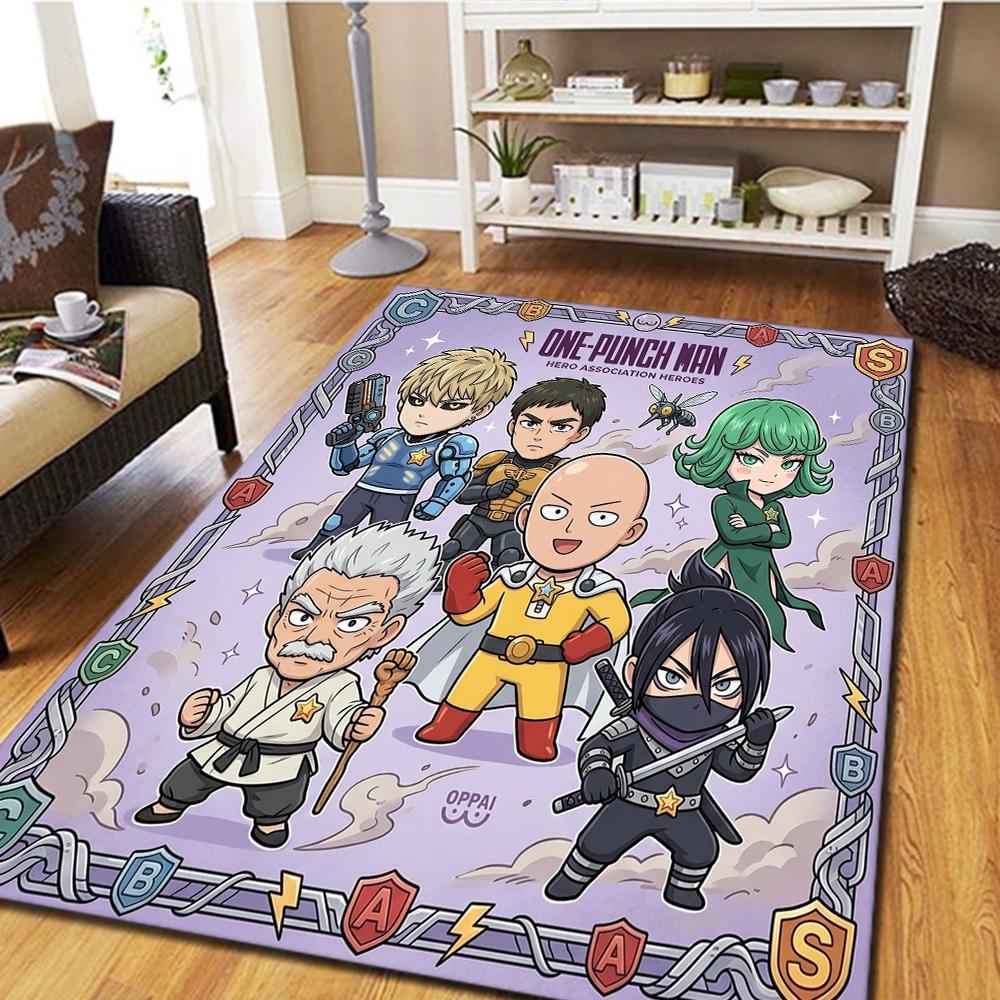 Ковер для гостиной и ковер для спальни One-Punch Man, Декор для дома, Круглый коврик из фильма и Игровой напольный коврик -HE44