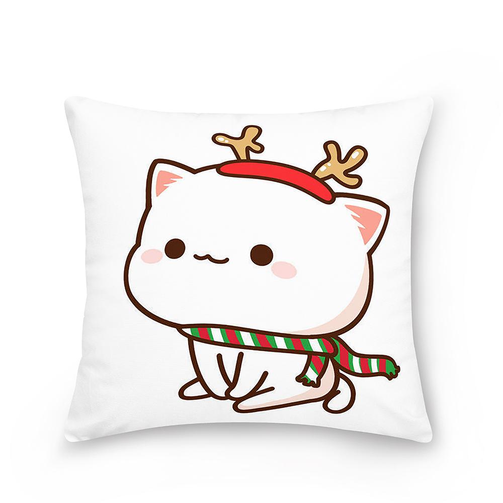 Домашняя персиковая подушка с изображением кота, наволочка, наволочка для дивана, автомобиля, рождественское украшение, наволочка для спальни, гостиной