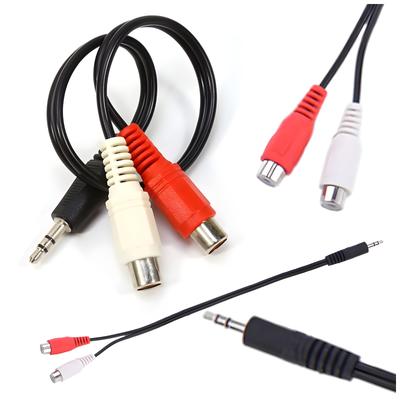 Przejściówka Jack 3,5 Mm Męski Męskie Na 2 X Rca Chinch Żeńskie Żeński