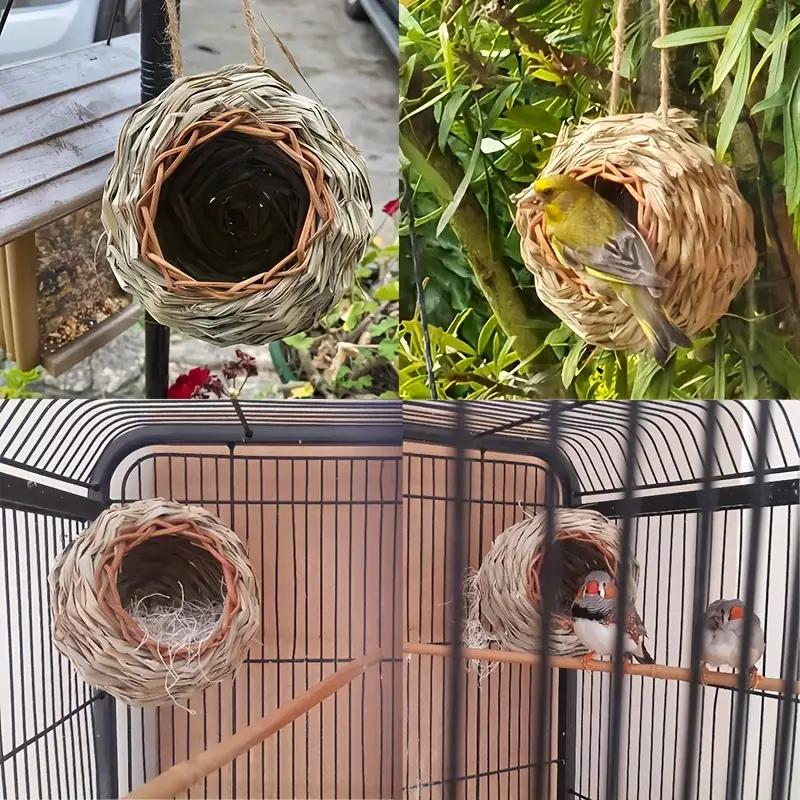 Домики для птиц для улицы, подвесные домики из натуральной травы ручной работы, подвесные домики для птиц, гнездо колибри для садового окна, дома на открытом воздухе