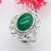Рождественская распродажа Зеленый драгоценный камень из оникса Твердое кольцо из стерлингового серебра 925 пробы Ювелирные изделия