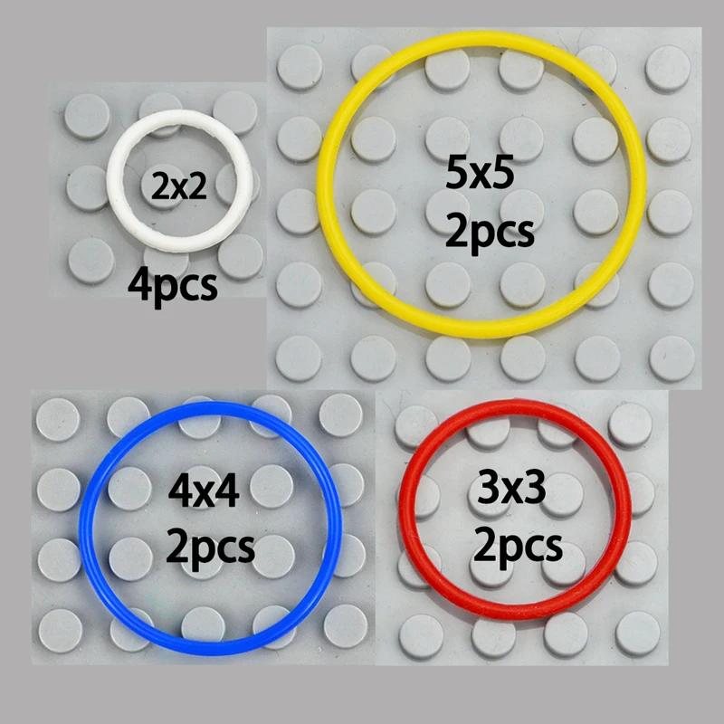 10 шт. 2x2 3x3 4x4 5x5 Резиновая лента Ремень для Leduo Technic Эластичное Поперечное сечение Круглый шкив Совместимый 85543 85544 85545 85546
