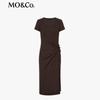 MO&Co. Women's Deconstructed Twist High-Waist Short-Sleeve Long Dress