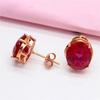Классическая простота Свадебные серьги-инлеи с овальными рубинами для женщин Роскошные серьги с красным цирконом для помолвки Циркон в подарок девушке