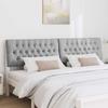 Upholstered Headboard Light Grey 200 cm Solid Pine Wood