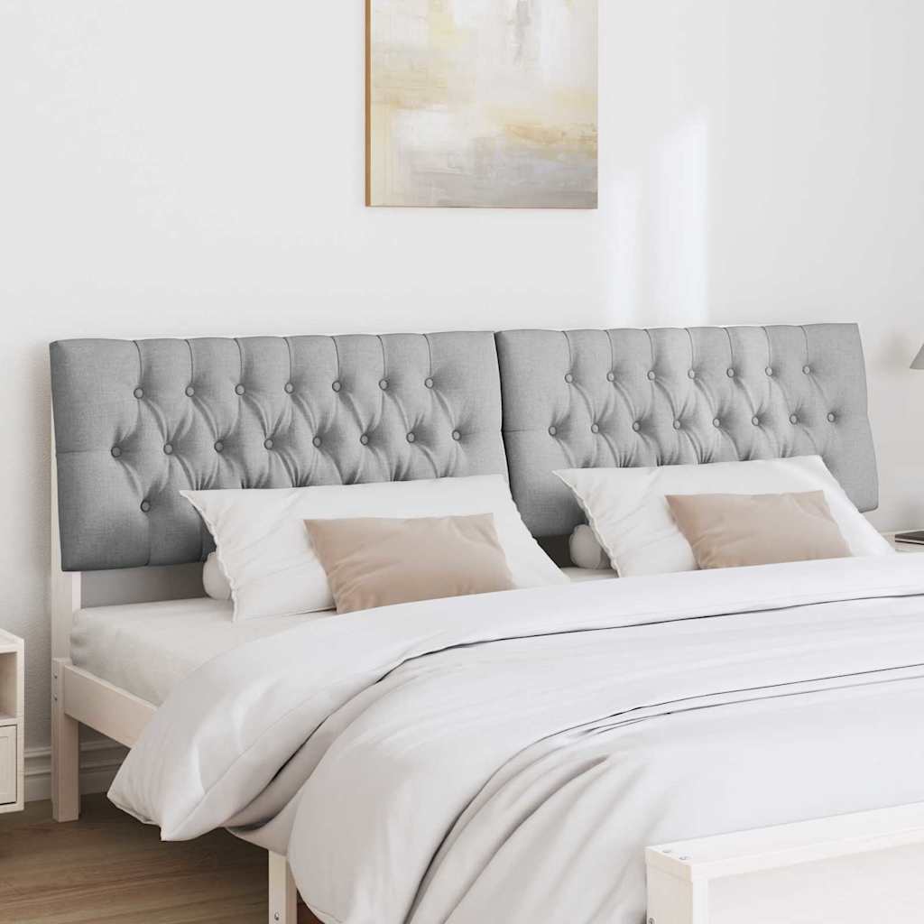 Upholstered Headboard Light Grey 200 cm Solid Pine Wood