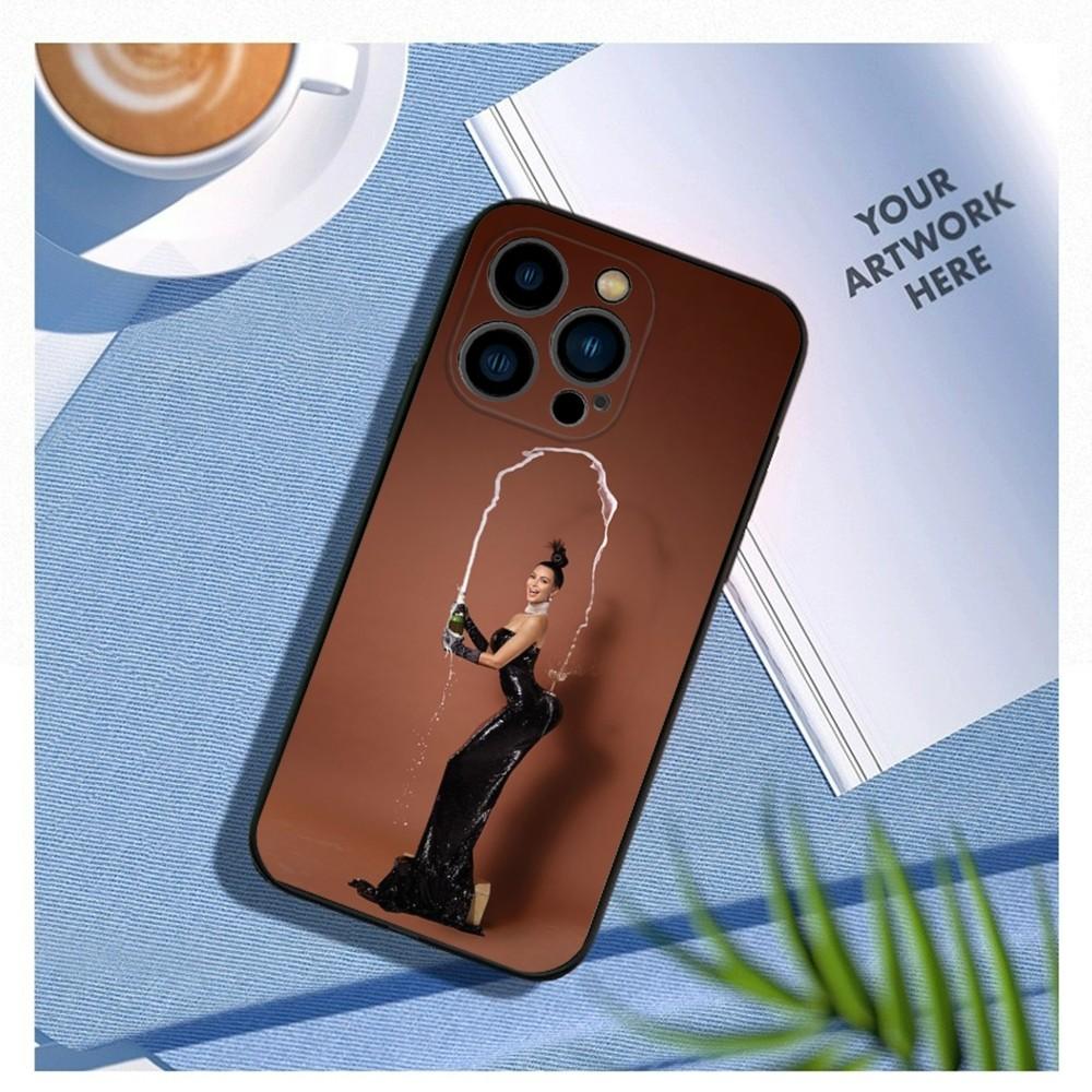 K-Kim K-KardashianS Funny Phone Case For iPhone15,14,13,12 Mini 11 Pro XR,X,XS,MAX 7,8 Plus Silicone Cover Soft Black