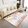 Unicorn Living Room Rugs 3x5 for Girls, Kawaii Rainbow Unicorn Area Rug for Bedroom, Kids Galaxy Stars Carpet Non Slip, White Horse Floral I