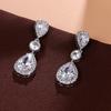 Bridal High-end Earrings Temperament Elegant Water Drop Zircon Stud Earrings European and American Cross-border Fashion Women's Exquisite Earrings