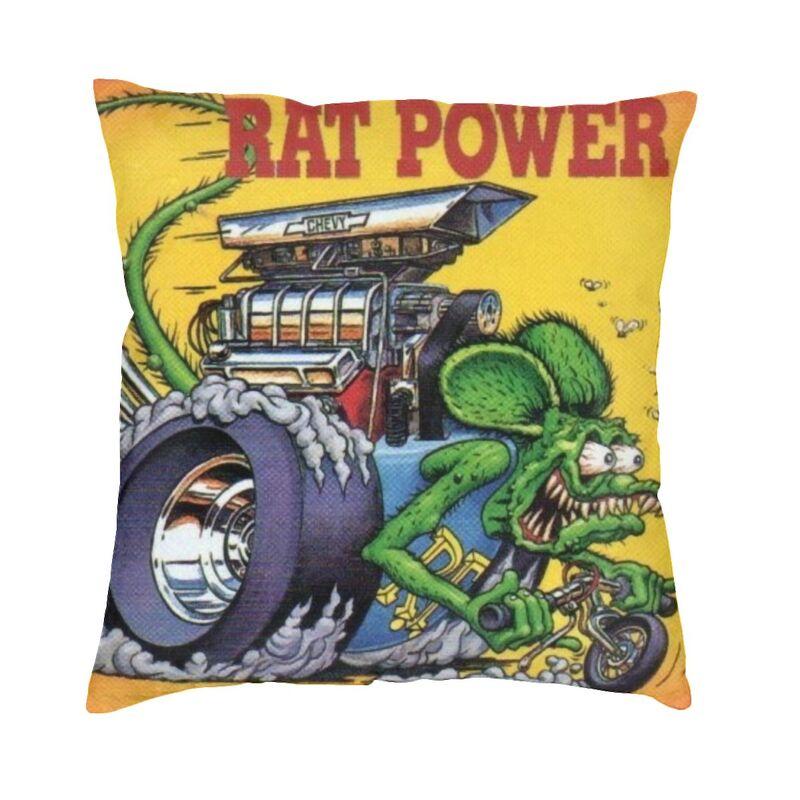 Rat Fink Rat Fink Анимация Аниме Мультфильм Квадратная Наволочка для Подушки Домашний Декор 3D Двусторонняя Печать Чехол на Подушку для Дивана