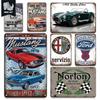 Retro Ford Mustang Metal Tin Sign Vintage Car Brand Wall Stickers Garage Decoration Man Cave House Wall Sign 8x12 Inch