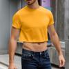 Men's Half Cut Casual Beach Round Neck Short Sleeved Top