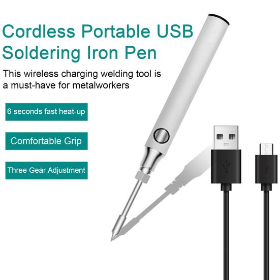 Паяльник с тремя скоростями регулировки, быстрый нагрев, высокая термостойкость, портативная беспроводная зарядка, сварочная ручка, принадлежности для мастерской
