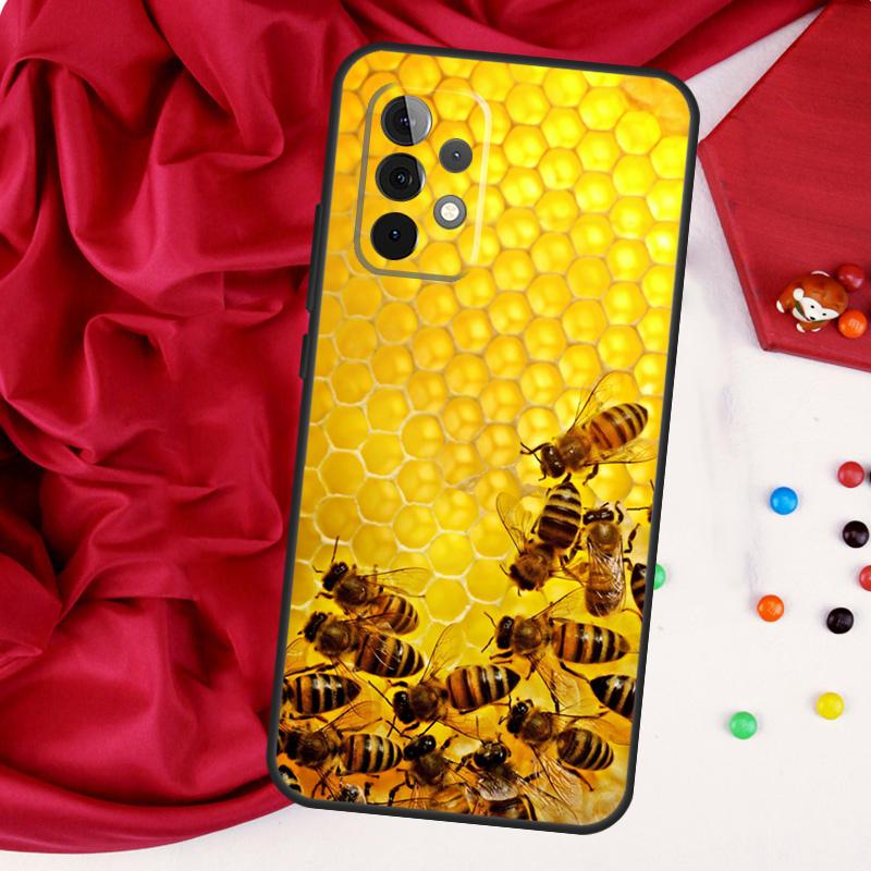 Золотая Пчела Соты Для Samsung Galaxy A52 A32 A22 A54 A14 A16 A26 A36 A56 A55 A35 A05 A06 A15 A53 A33 A13 Чехол
