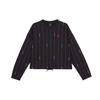 Contrast Stripe Crew Neck Pullover Long Sleeve Sweatshirt Women Tops Black DJ2624-010
