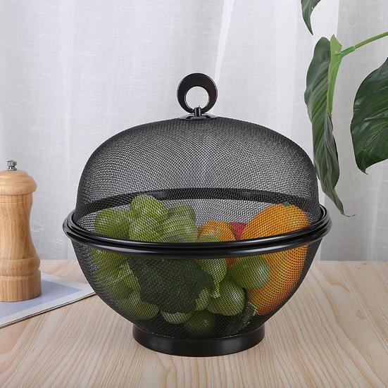 Большая сетчатая корзина для фруктов с крышкой, защищенная от мух, легко моется