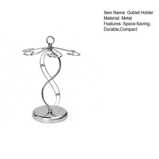 Металлический держатель для винных бокалов, отдельно стоящая подставка на 6 бокалов, компактный органайзер для бокалов для кухонной столешницы и бара