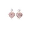 E361 Austrian Crystal Pearl Earrings (Rose Gold)