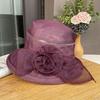 Summer new curled Eugen yarn basin hat middle-aged and elderly mother fashion mesh yarn hat women's outdoor sun protection hat