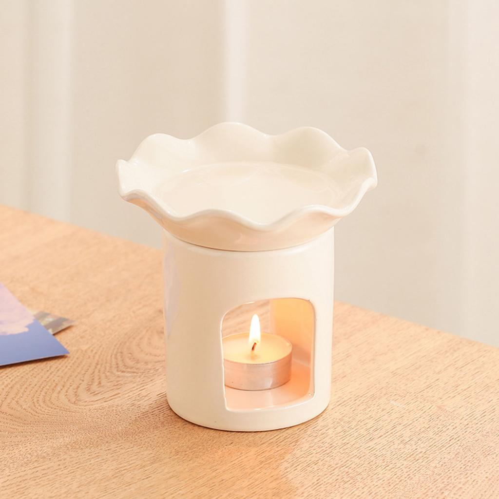 Керамические аромалампы с цветочным дизайном, подсвечник для чайной свечи для романтического домашнего декора и диффузии ароматов