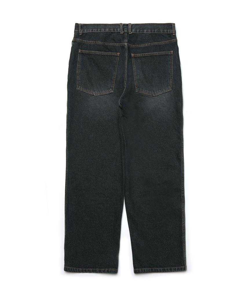 ANNOT Stone Washed Denim Pants Snow Black