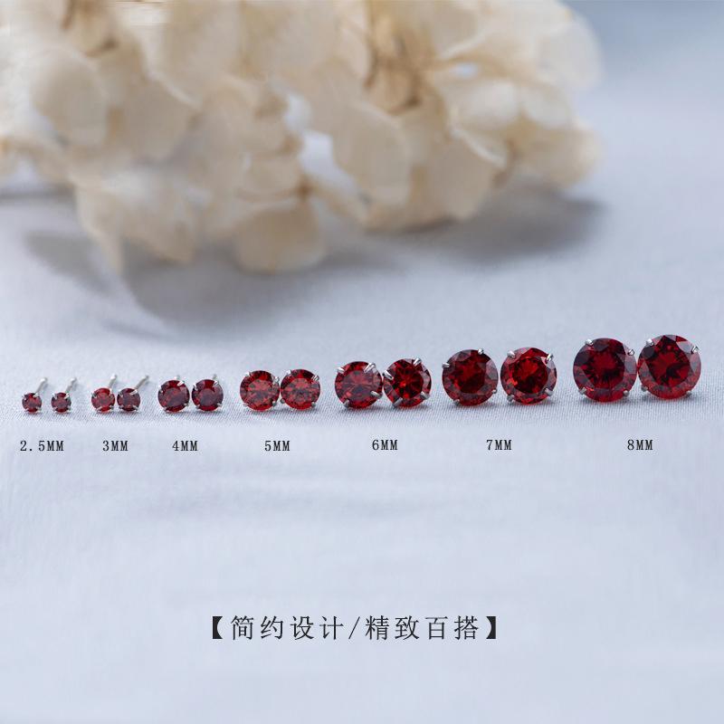 Ventfille 100% 925 Sterling Silver Stud Earring for Women Girl Gift Colorful Zircon Crystal Jewelry Small Exquisite Wholesale