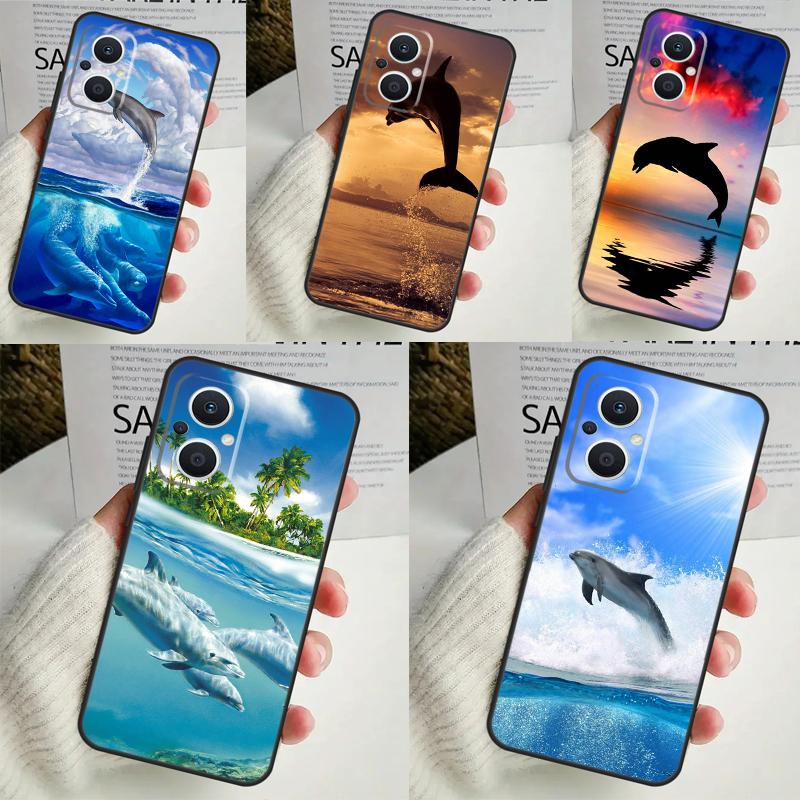 Animal Dolphin Case For OPPO Reno 8 7 6 5 4 Lite 8T 5Z 4Z 10 11F OPPO Find X5 X6 Pro X2 Neo X3 Lite Cover