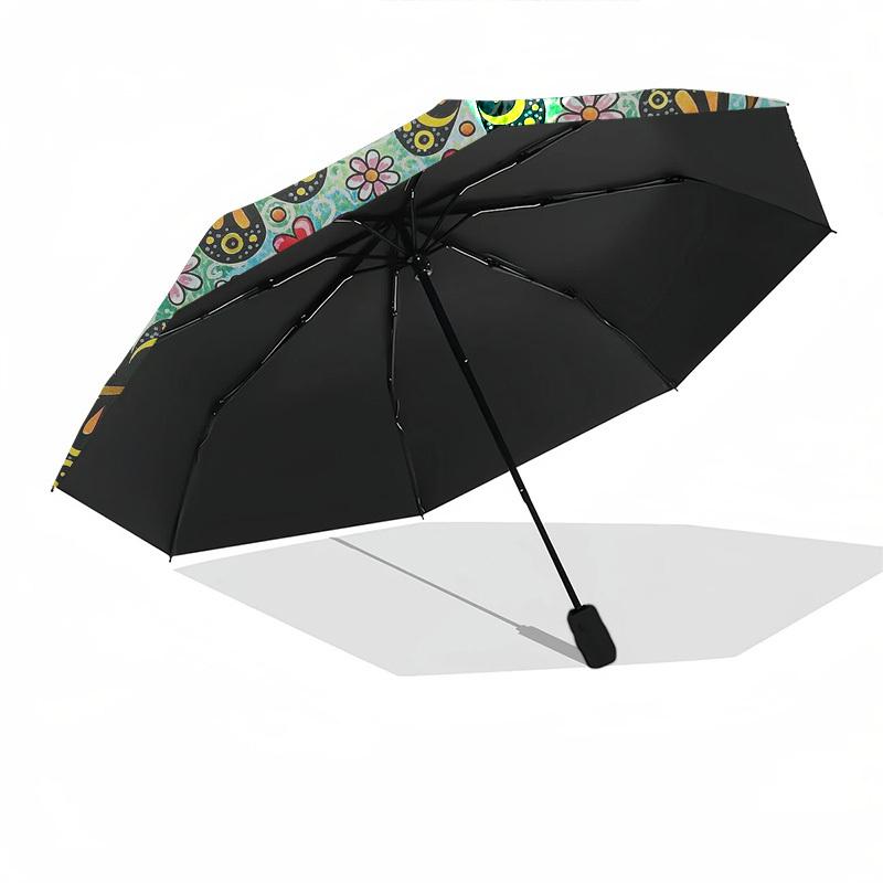 1pc Butterfly Mandala Art Umbrella with Plastic Handle,Compact & Stylish,Suitable for All Seasons YS331008
