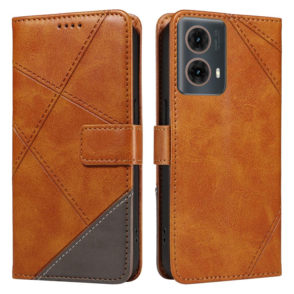 Для Motorola Moto G85 5G/S50 Neo 5G Чехол Кожаный Геометрическая Линия Кошелек Чехол для телефона с Ремешком на Запястье