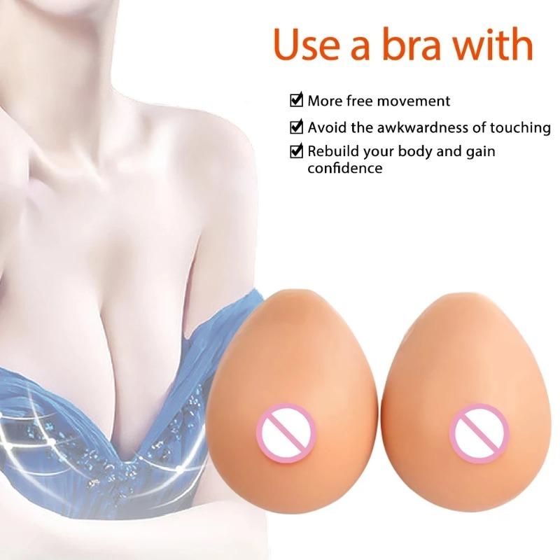 1 Pair Artificial Fake Silicone Breast Fake Breasts Forms Anime Mastectomy Transvestite Sissy Halloween Party Crossdress Men Beginner