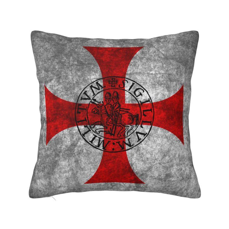 Custom Malta Knights Cross Cushion Cover Polyester Knights Templar Crusades Pillow for Sofa Car Square Pillowcase Bedroom