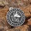 Viking Odin Wolf Medal Pendant Vintage Rune Necklace Jewelry Sweater Chains for Men Women