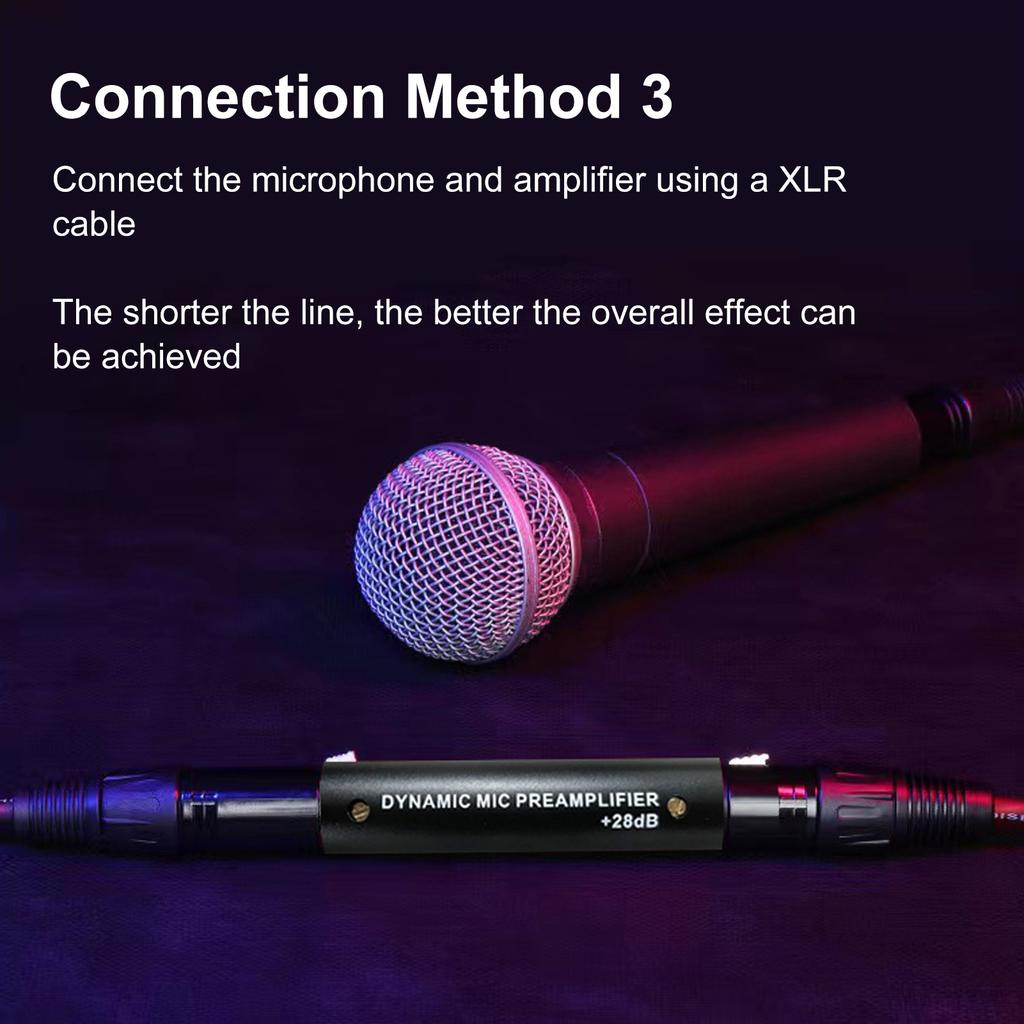 Inline Mic Preamp Minimalist Mic Booster Preamplifier 28dB Gain Plug and Play Lossless Amplification for Stage Performances