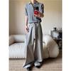 Summer light linen pattern casual pleated loose kasaya'zazen 'trousers breathable old money wind wide leg trousers