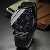 2pcs/set Fashion Men's Business Watch Mesh Strap Quartz Watch Classic Creative Calendar Wristwatch & Bracelet