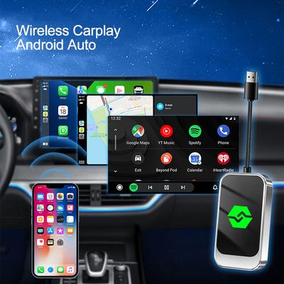 2 в 1 беспроводной адаптер Carplay Android Auto Smart 2024 Bluetooth5.0 WIFI для iPhone Android Phone для Volvo Benz Mg Kia Chery VW