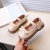 Little Girl Leather Shoes Classic Simple Children Shoes Spring Autumn Fashion Kids Causal Bowknot Flat Shoes Round-toe Versatile