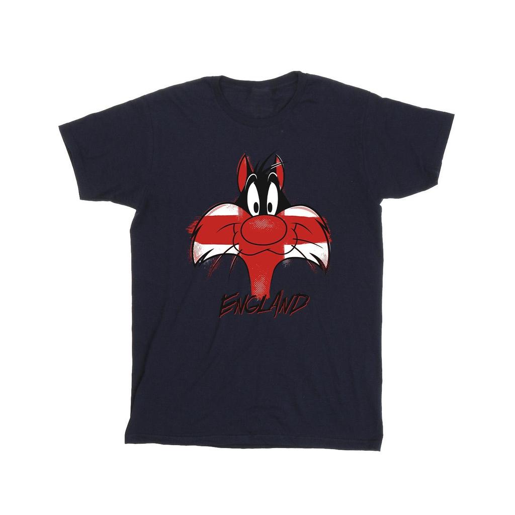 Looney Tunes Mens Sylvester England Face T-Shirt