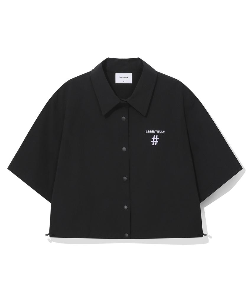 BEENTRILL NEWYORK Женская плетеная технологичная укороченная рубашка (черный)