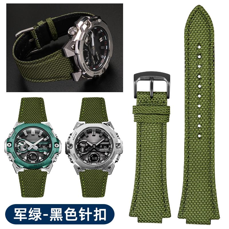 26*14 мм Выпуклый Тонкий дышащий мужской Ремешок для часов Для CASIO G-Shock GST-B400 нейлон Коровья кожа Ремешок для часов Аксессуары для ремешка часов