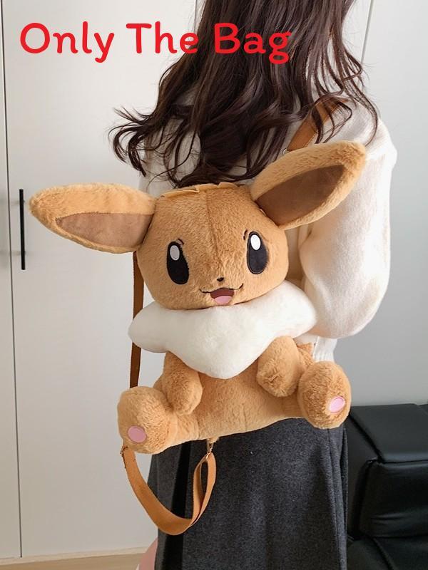 Pikachu Plush Animal Bag For Kids Street Style Soft Material With Zipper Closure For Casual Use