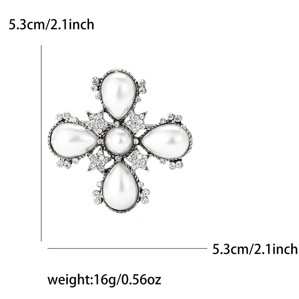 Винтажная брошь из сплава в стиле барокко с жемчугом, высококачественная универсальная женская одежда, украшение для корсажа