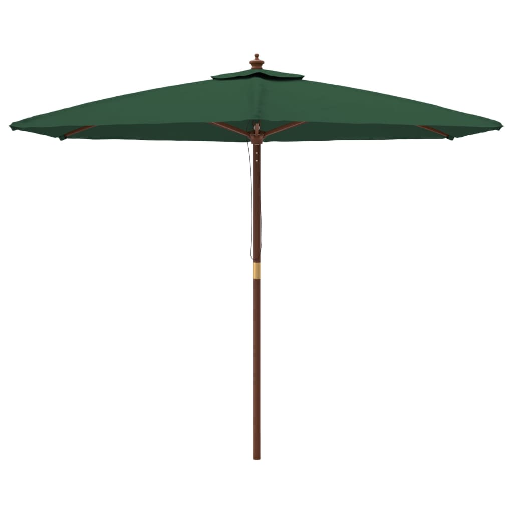 Parasol Ogrodowy Na Drewnianym Słupku, Zielony, 299X240 Cm