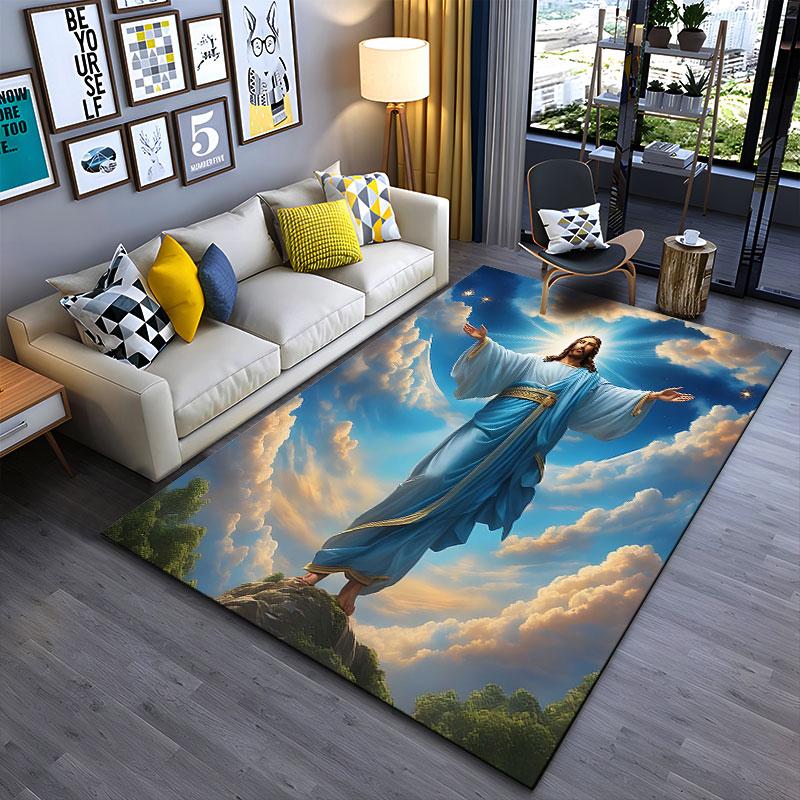 "Religious Divine Figure Design" suitable as a non-slip mat for the living room or bedroom sofa