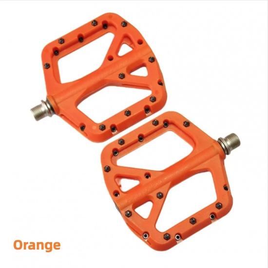 FIFTY-FIFTY MTB Bike Pedals, Non-Slip MTB Nylon Composite Pedal, 9/16" Lightweight and Wide Flat Platform Pedals