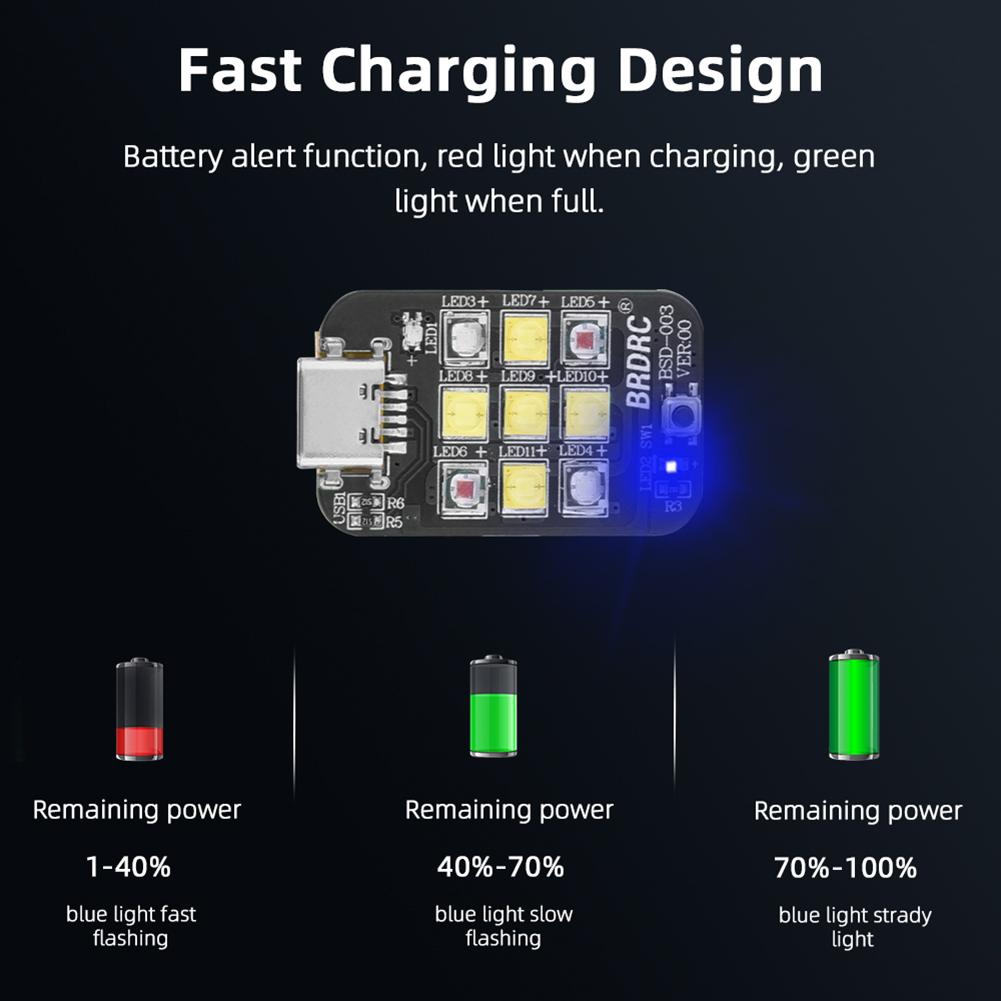 Стробоскоп для дрона, перезаряжаемый через USB, беспроводной светодиодный фонарь-вспышка для дрона, индикатор поворота, сигнальная лампа для DJI Avata 2 /Mini 3/4